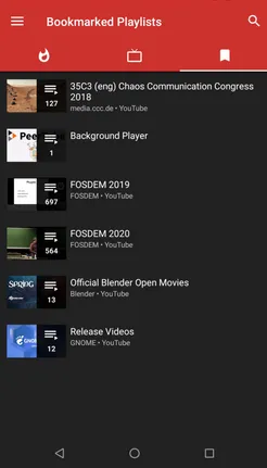NewPipe video player on Android